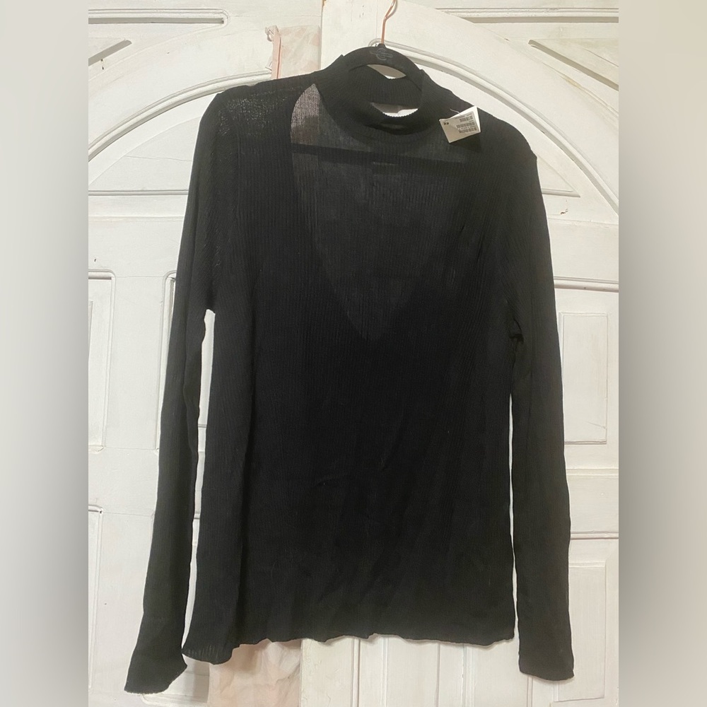 NWT H&M ribbed turtleneck backless sweater